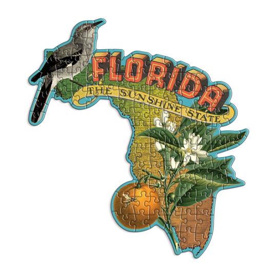 Wendy Gold's Florida Mini Shaped 100 Piece Jigsaw Puzzle - Quick Ship