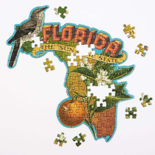 Wendy Gold's Florida Mini Shaped 100 Piece Jigsaw Puzzle - Quick Ship
