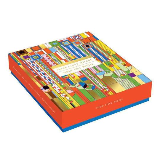 Frank Lloyd Wright Saguaro Cactus and Forms 1000 Piece Gold Foil Puzzle - Quick Ship - Puzzlicious.com