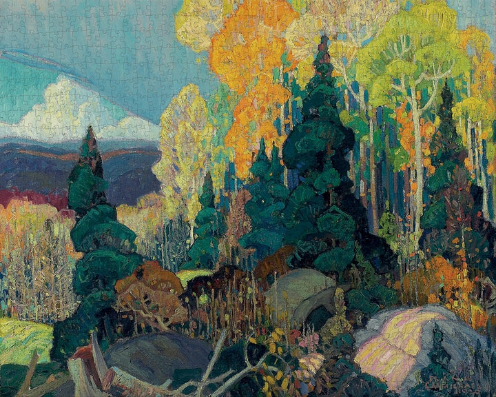 Franklin Carmichael: Autumn Hillside 1000 Piece Jigsaw Puzzle - Quick Ship - Puzzlicious.com
