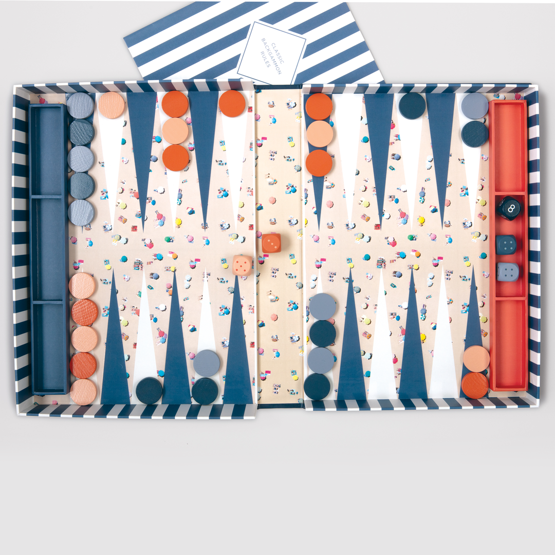 Gray Malin The Beach Backgammon Set - Quick Ship - Puzzlicious.com