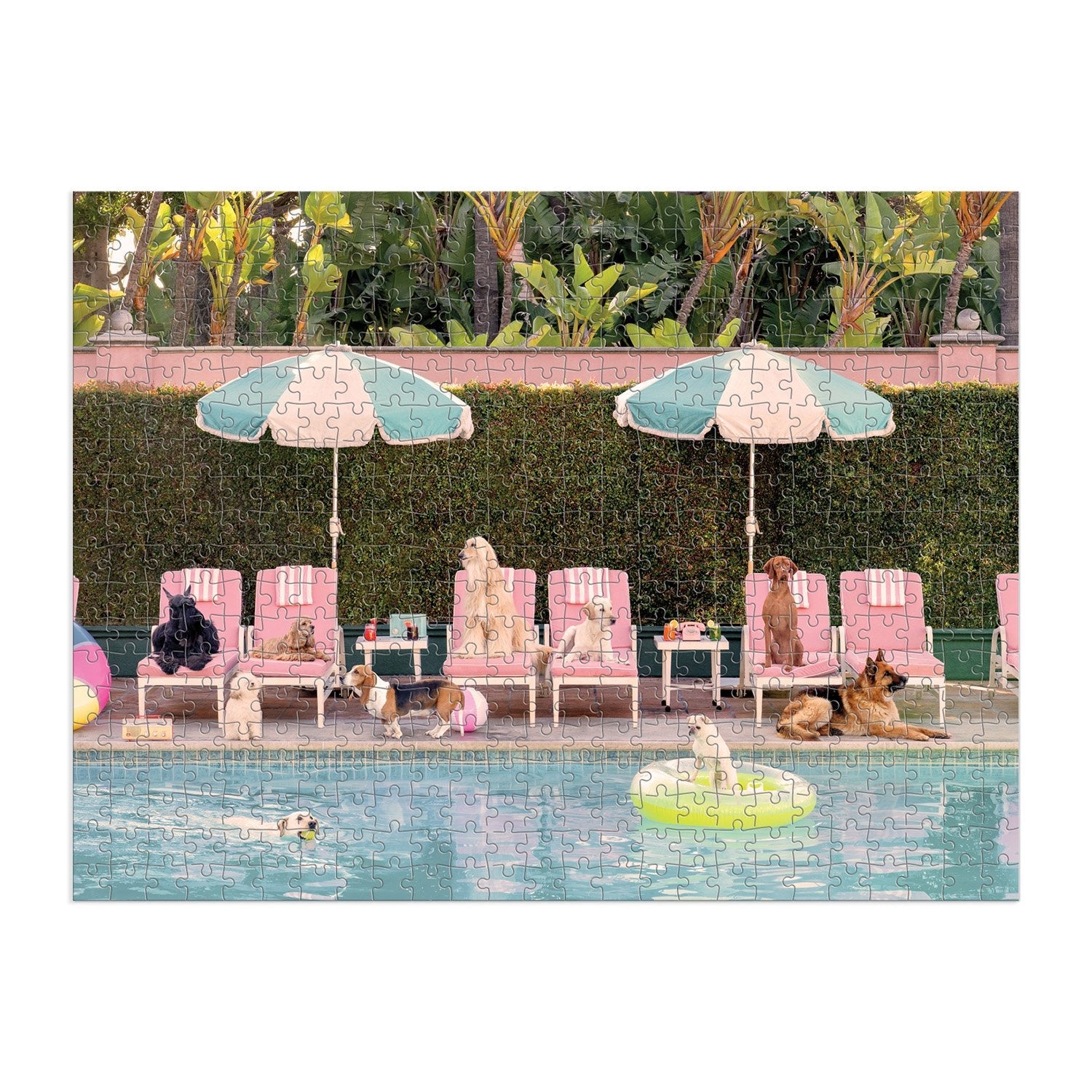 Gray Malin The Dogs at the Beverly Hills Hotel Double-Sided 500 Piece Jigsaw Puzzle