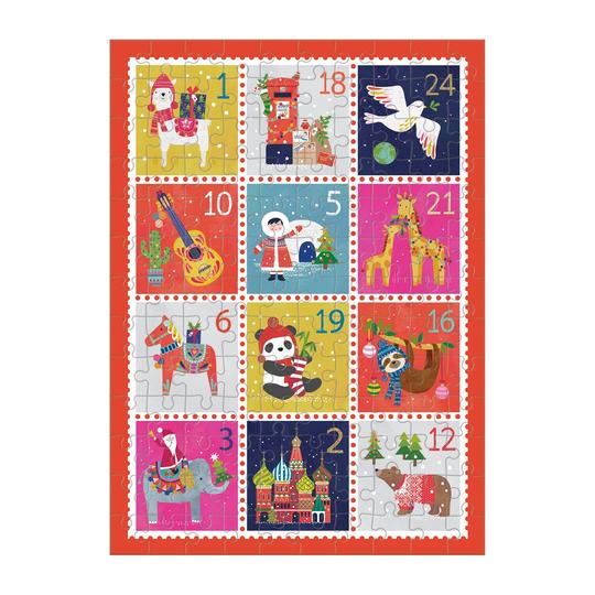 Holiday Stamps 100 Piece Mini Jigsaw Puzzle - Quick Ship