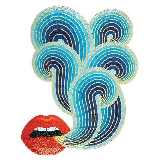 Jonathan Adler 750 Piece Lips Shaped Jigsaw Puzzle - Quick Ship - Puzzlicious.com