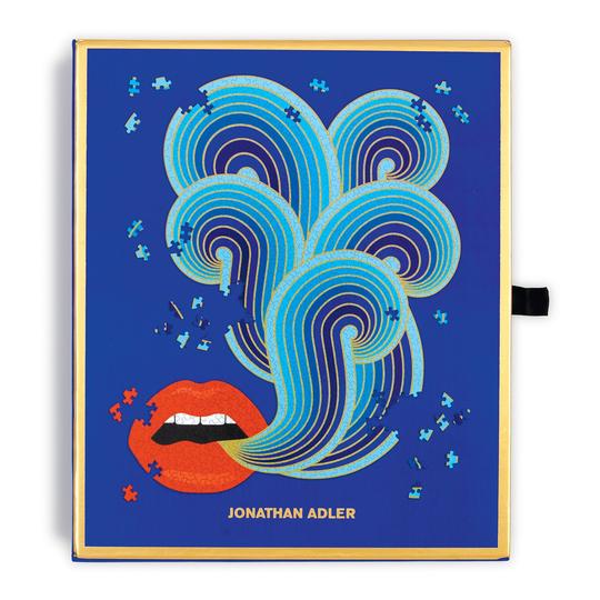 Jonathan Adler 750 Piece Lips Shaped Jigsaw Puzzle - Quick Ship - Puzzlicious.com