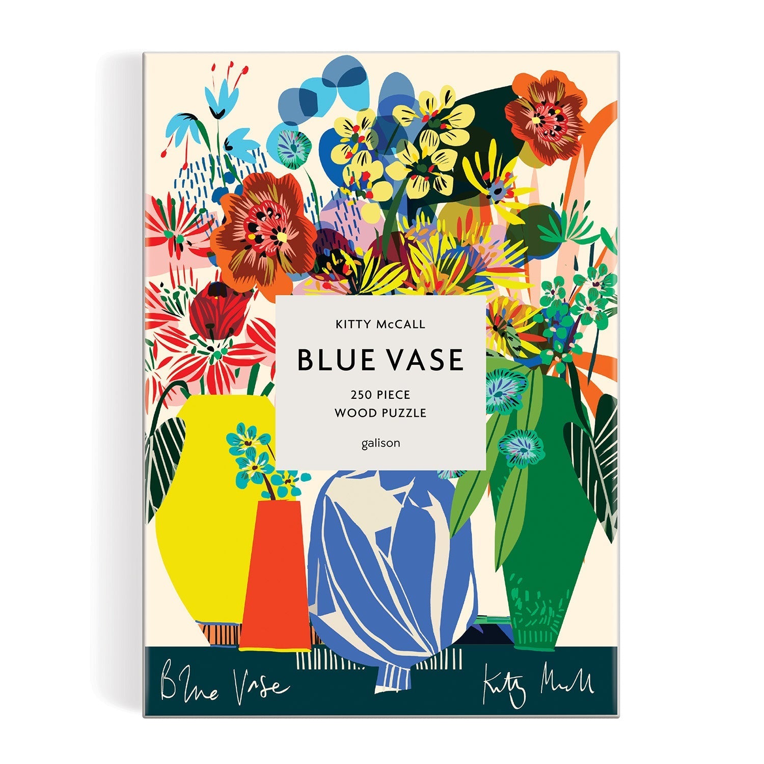 Kitty McCall Blue Vase 250 Piece Wood Jigsaw Puzzle