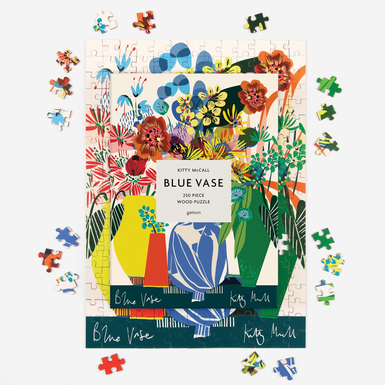 Kitty McCall Blue Vase 250 Piece Wood Jigsaw Puzzle