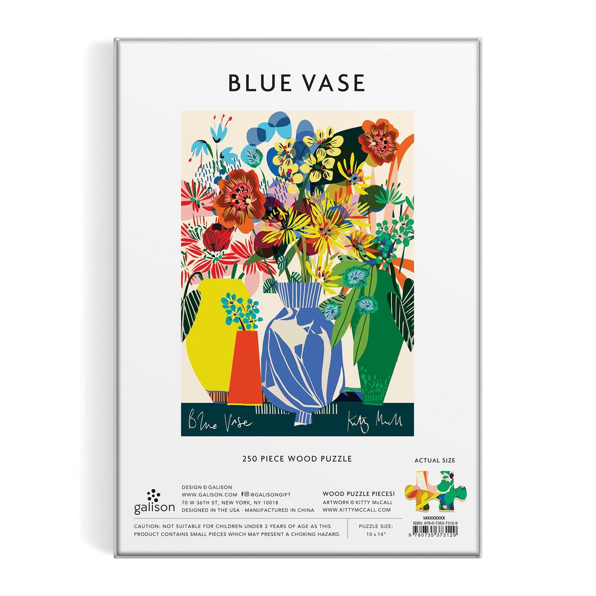 Kitty McCall Blue Vase 250 Piece Wood Jigsaw Puzzle