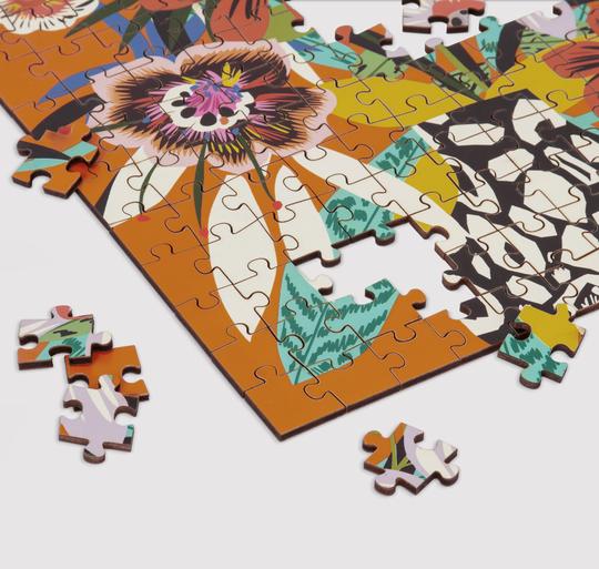 Kitty McCall Leopard Vase 144 Piece Wood Jigsaw Puzzle - Quick Ship