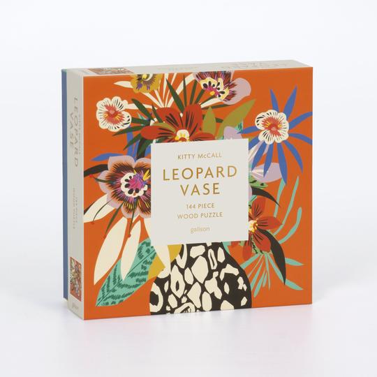 Kitty McCall Leopard Vase 144 Piece Wood Jigsaw Puzzle - Quick Ship