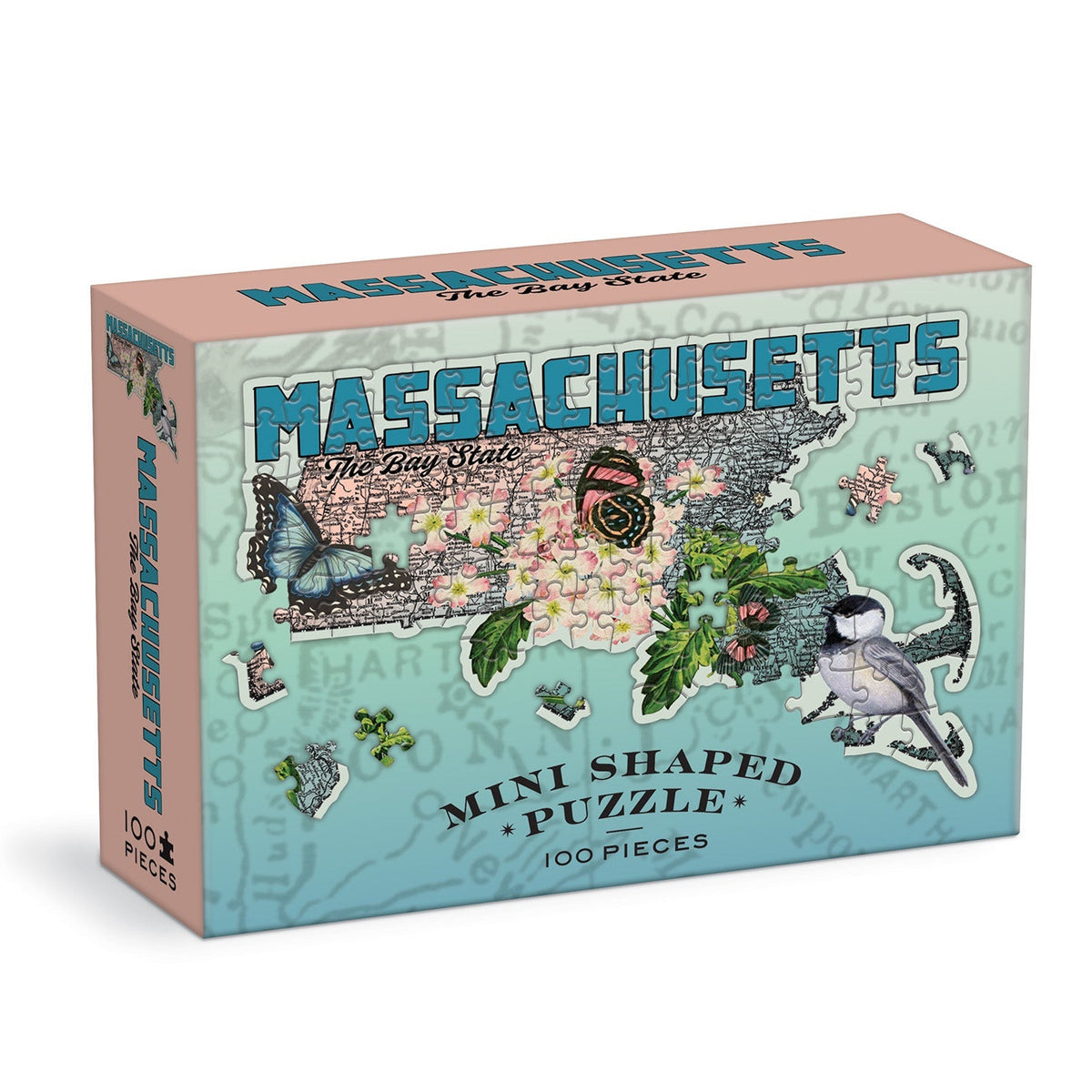 Wendy Gold&#39;s Massachusetts Mini Shaped 100 Piece Jigsaw Puzzle