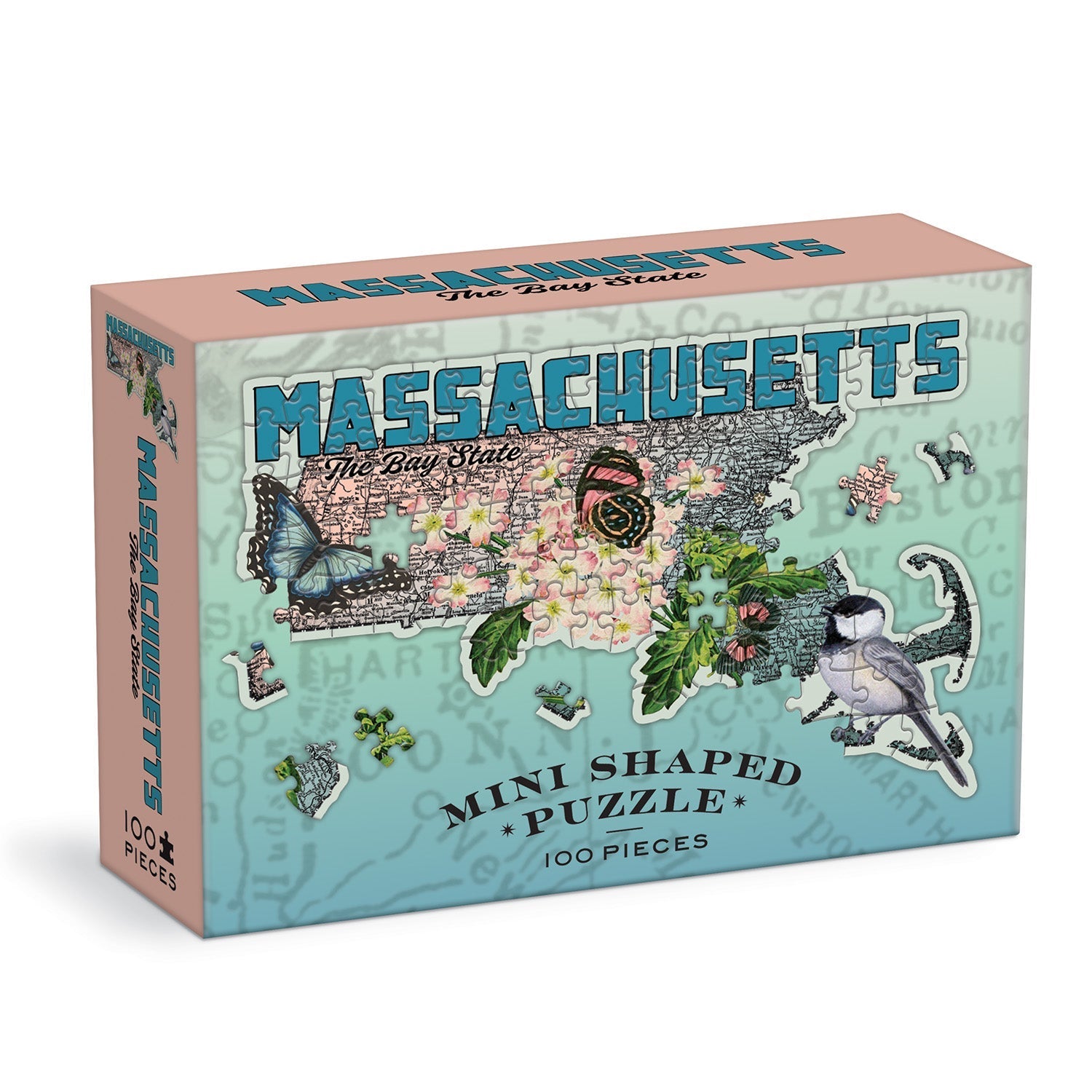 Wendy Gold's Massachusetts Mini Shaped 100 Piece Jigsaw Puzzle