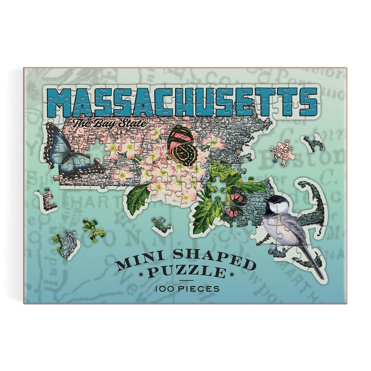 Wendy Gold&#39;s Massachusetts Mini Shaped 100 Piece Jigsaw Puzzle