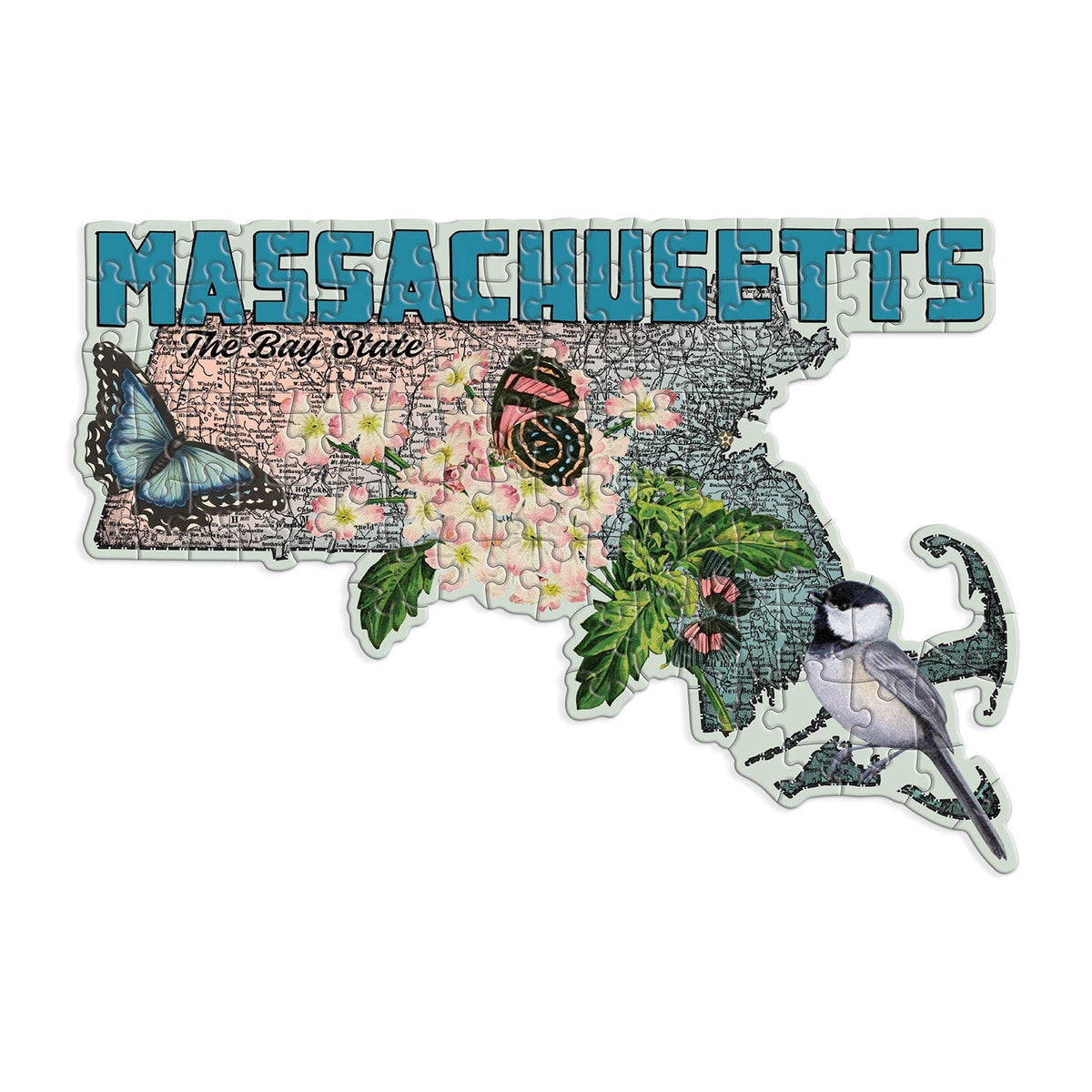 Wendy Gold&#39;s Massachusetts Mini Shaped 100 Piece Jigsaw Puzzle