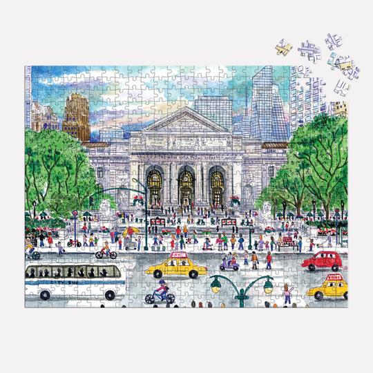 Michael Storrings Springtime at the Library 500 Piece Double-Sided Puzzle - Quick Ship