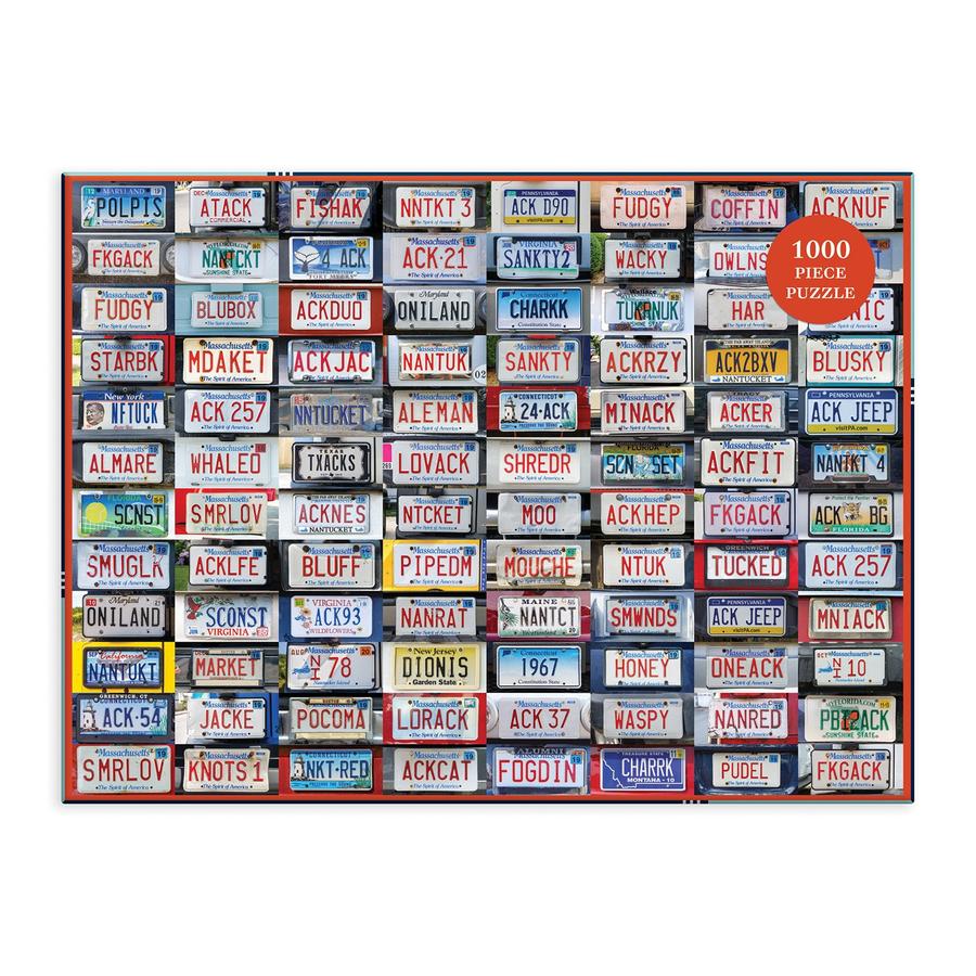 Nantucket License Plates 1000 Piece Puzzle - Quick Ship - Puzzlicious.com