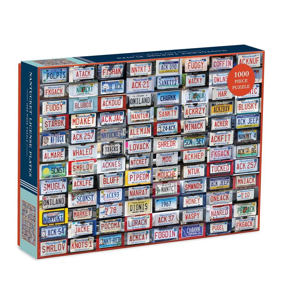 Nantucket License Plates 1000 Piece Puzzle - Quick Ship - Puzzlicious.com