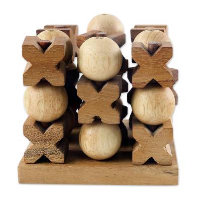 Handmade Wooden Game of 3D Tic Tac Toe - Puzzlicious.com