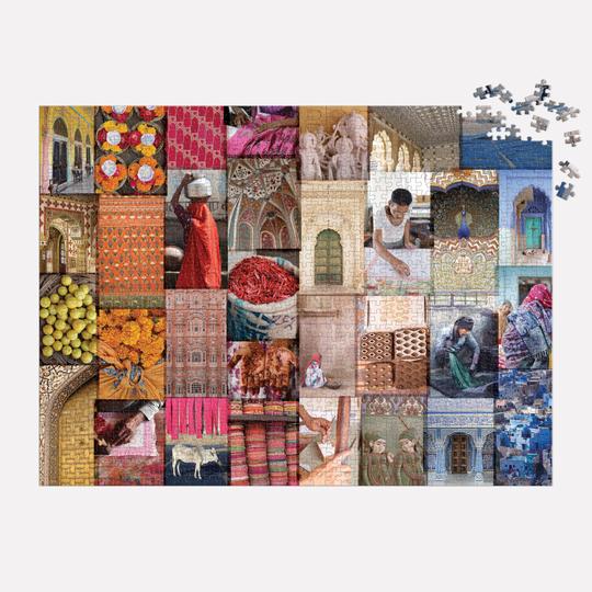 Patterns of India: A Journey Through Colors, Textiles and the Vibrancy of Rajasthan 1000 Piece Jigsaw Puzzle - Quick Ship