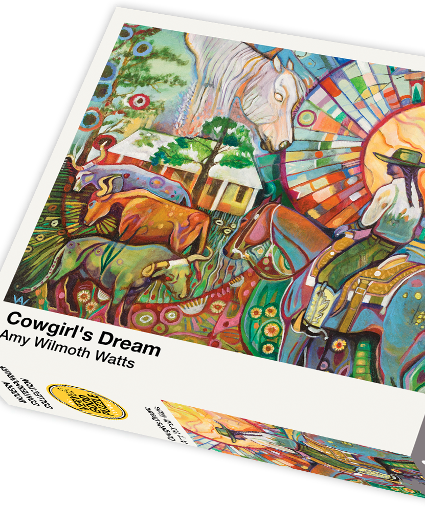 Amy Wilmoth Watts' Cowgirl's Dream 1000 Piece Jigsaw Puzzle - Quick Ship - Puzzlicious.com