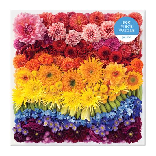Rainbow Summer Flowers 500 Piece Jigsaw Puzzle - Quick Ship - Puzzlicious.com