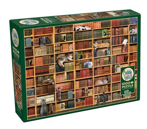 The Cat Library 1000 Piece Puzzle - Quick Ship - Puzzlicious.com