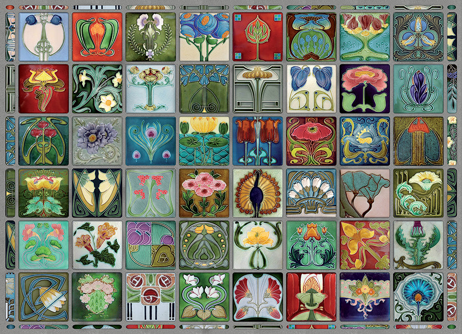 Art Nouveau Tiles 1000 Piece Puzzle - Quick Ship - Puzzlicious.com