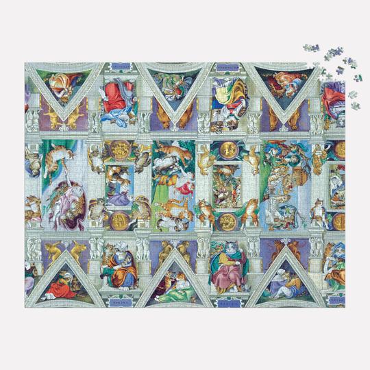 Sistine Chapel Ceiling Meowsterpiece of Western Art 2000 Piece Jigsaw Puzzle - Quick Ship