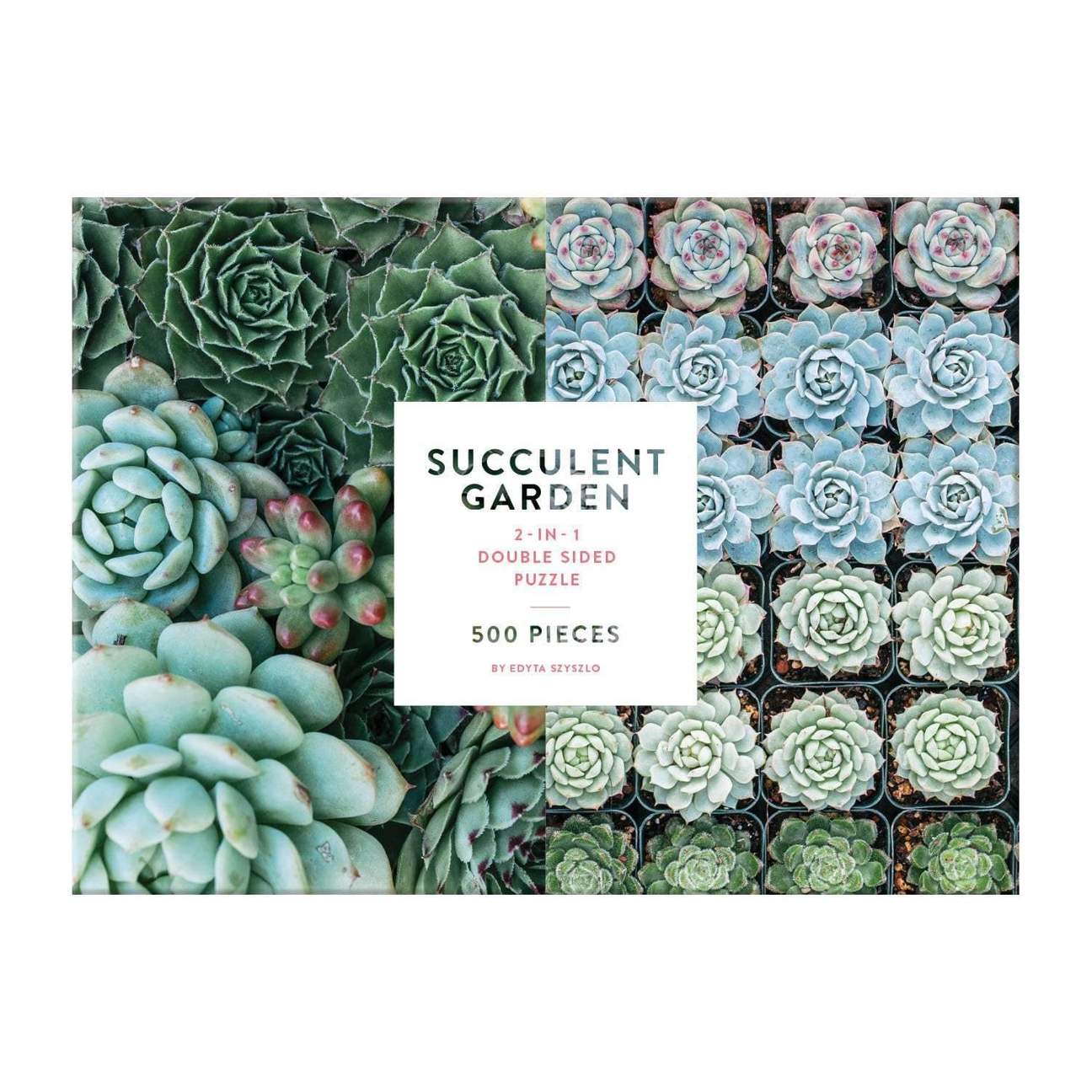 Succulent Garden 500 Piece Double-Sided Puzzle - Quick Ship - Puzzlicious.com