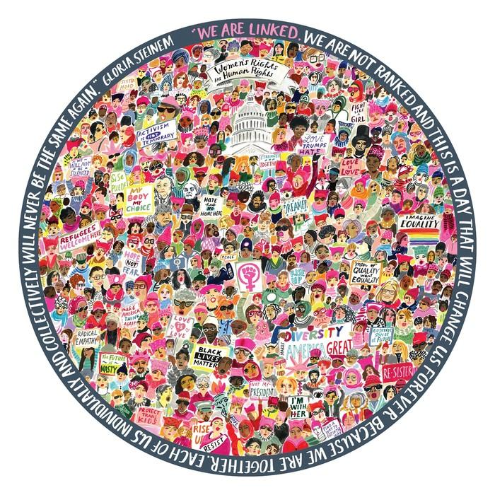 Women March 500 Piece Round Puzzle - Quick Ship - Puzzlicious.com