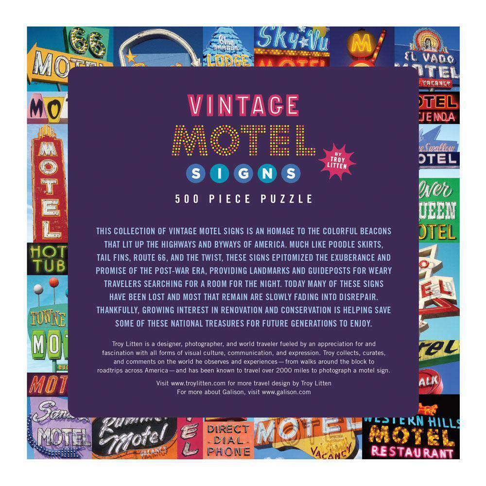Troy Litten Vintage Motel Signs 500 Piece Puzzle - Quick Ship - Puzzlicious.com