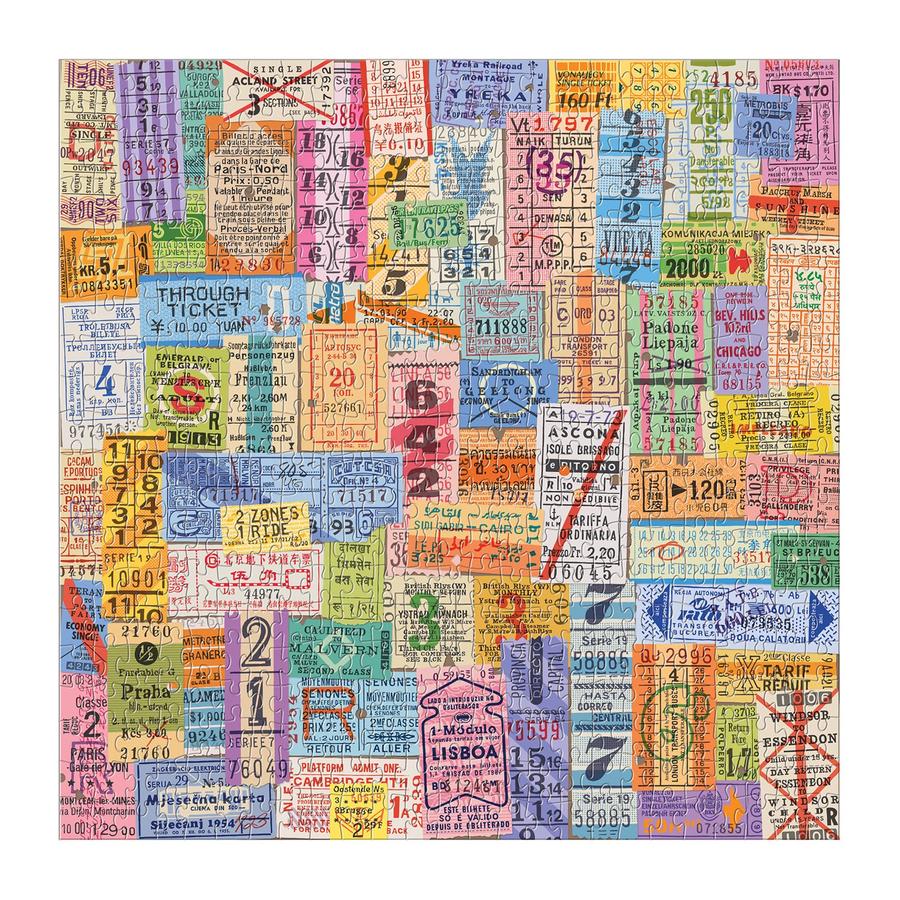 Troy Litten Vintage Travel Tickets 500 Piece Puzzle - Quick Ship - Puzzlicious.com