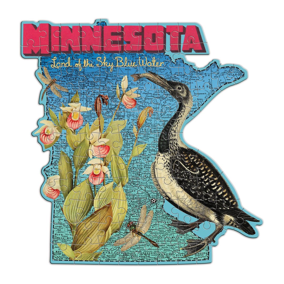 Wendy Gold's Minnesota Mini Shaped 100 Piece Jigsaw Puzzle - Quick Ship - Puzzlicious.com
