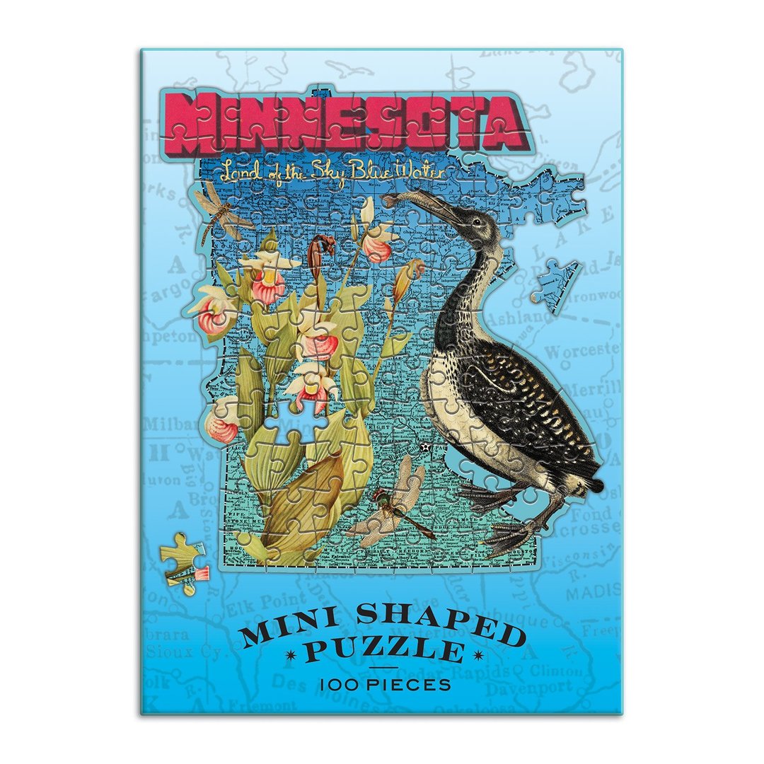 Wendy Gold&#39;s Minnesota Mini Shaped 100 Piece Jigsaw Puzzle - Quick Ship - Puzzlicious.com