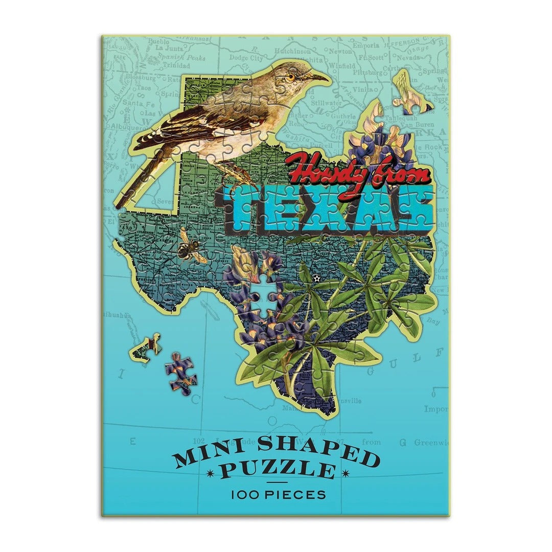 Wendy Gold's Texas Mini Shaped 100 Piece Jigsaw Puzzle - Quick Ship - Puzzlicious.com