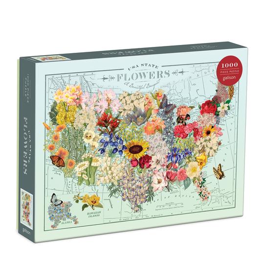 Wendy Gold USA State Flowers 1000 Piece Puzzle - Quick Ship - Puzzlicious.com